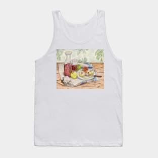 Still life of fruit and wine - Painting Tank Top